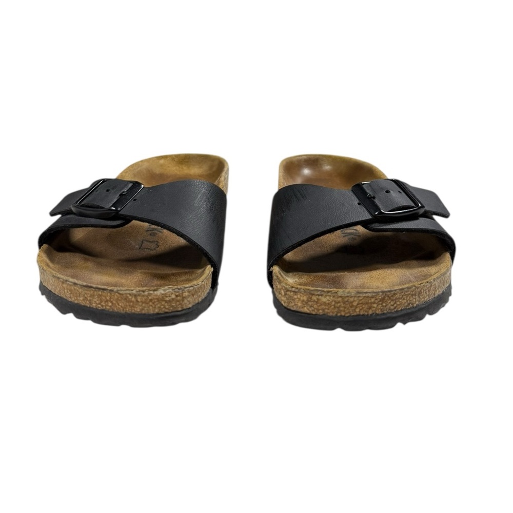 Birkenstock Madrid Black Sandals Women’s Size 5 Single Strap Buckle Cork Footbed - Picture 4 of 11